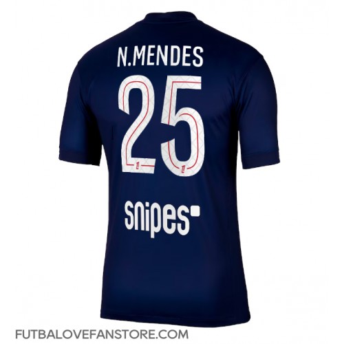 Paris Saint-Germain Nuno Mendes #25 Domáci futbalový dres 2025-26 Krátky Rukáv Paris Saint-Germain Nuno Mendes #25 Domáci futbalový dres 2025-26 Krátky Rukáv